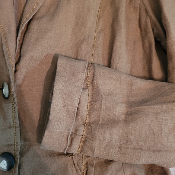 J. Jill | Classic Brown Linen Blazer - Picture 9 of 15